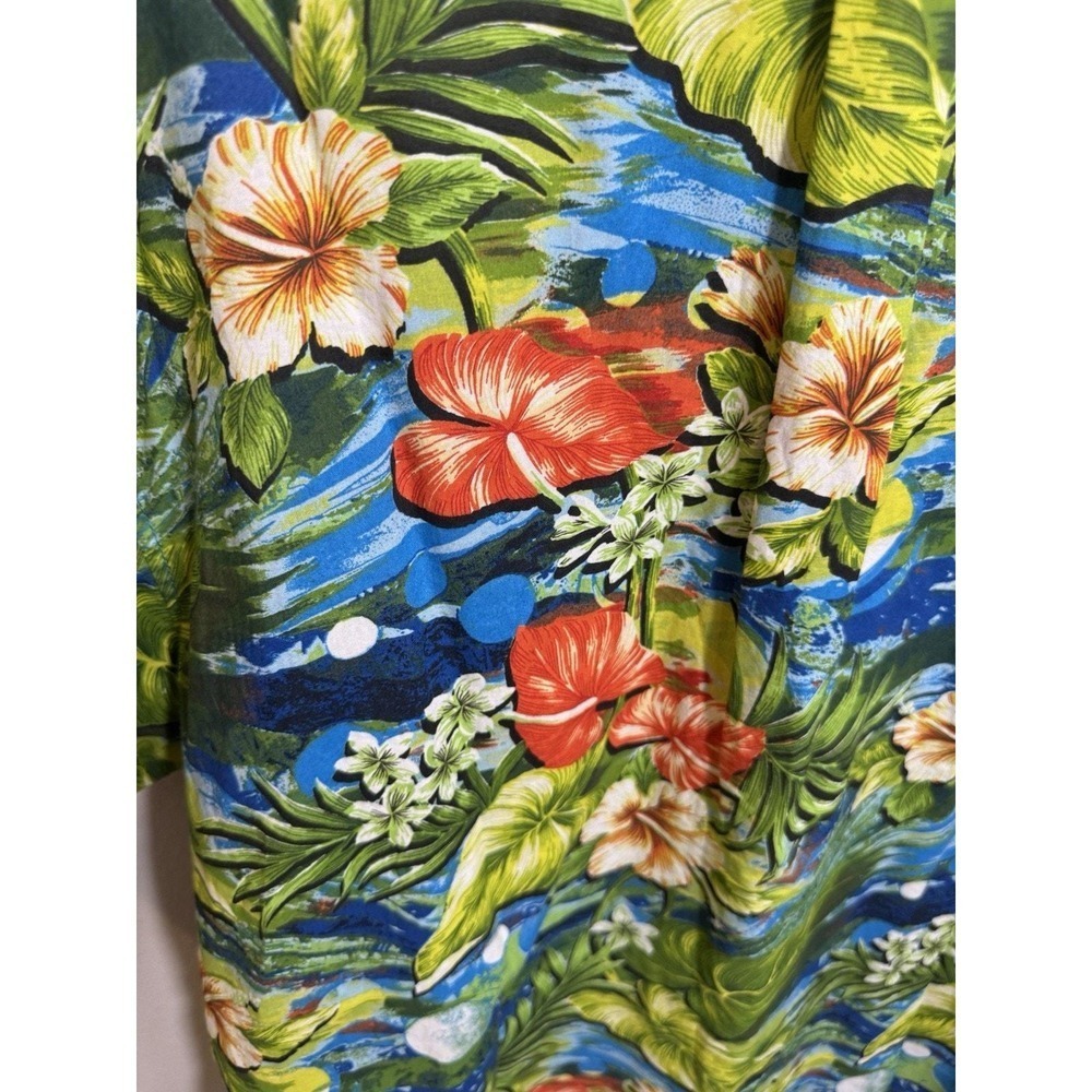 Vans Men's Hawaiian Shirt Short Sleeve Floral Print Green Size XL - Picture 4 of 4